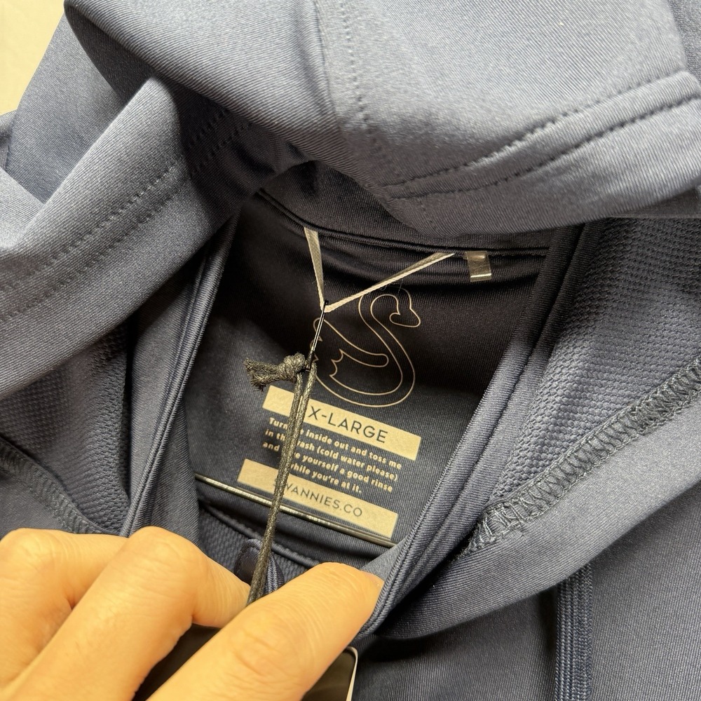 New Swannies Vandyke Mens 2XL Navy Blue Lightweight Performance Zip Golf Hoodie - Picture 7 of 10